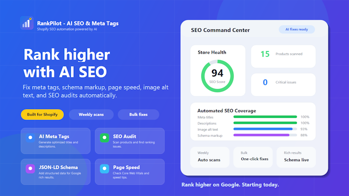 RankPilot — AI SEO & Meta Tags for Shopify
