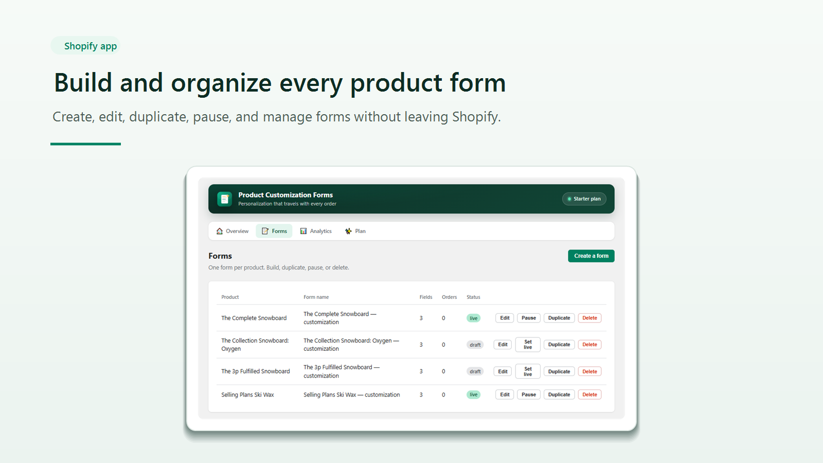Arvo — Manage Forms